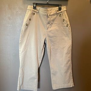 Vera Wang Simply Vera Beige Wide-Leg Pants